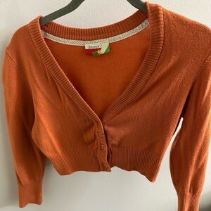Modcloth Fervour Cropped Cardigan in Pumpkin